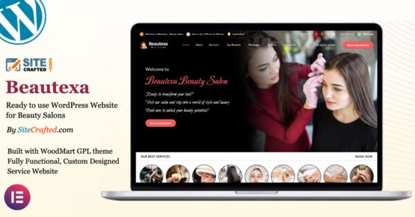 Beautexa - Ready to use WordPress Website for UniSex Salons - by SiteCrafted