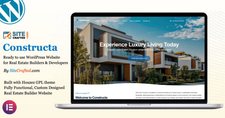 Constructa - Ready to use WordPress Website for Real Estate Builders & Developers - by SiteCrafted