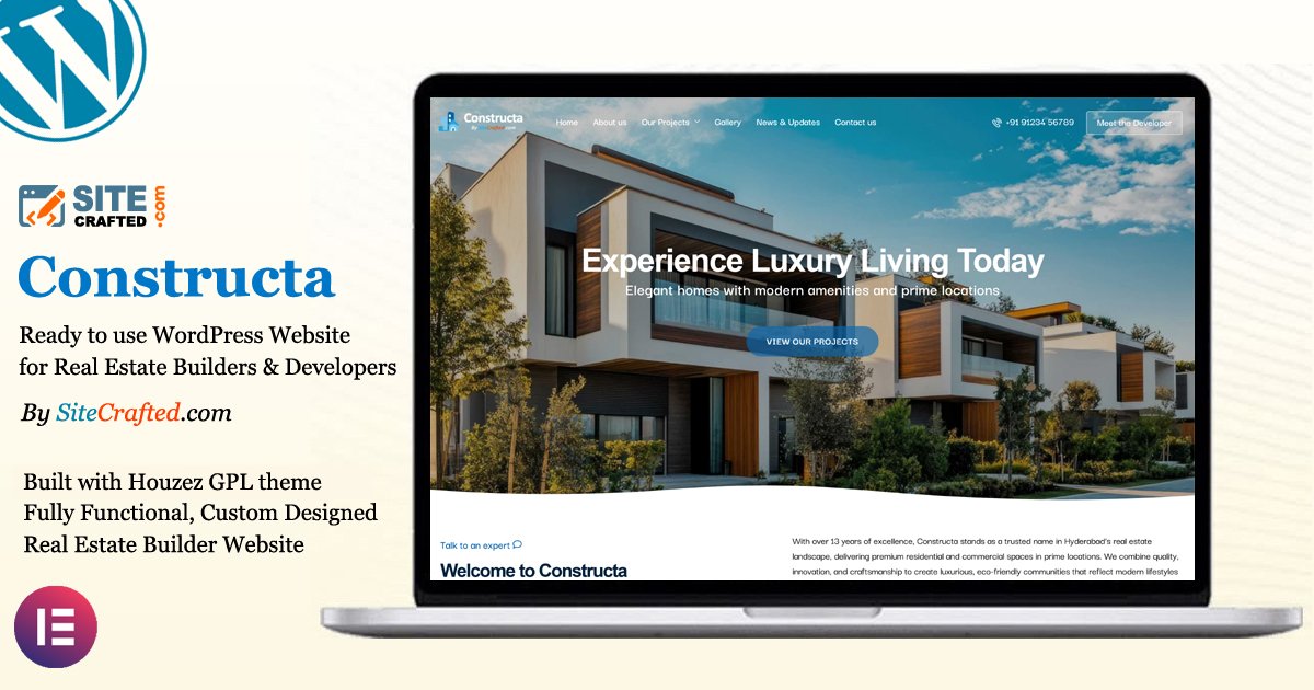 Constructa - Ready to use WordPress Website for Real Estate Builders & Developers - by SiteCrafted