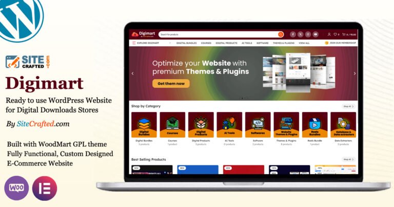Digimart - Ready to use WordPress Website for Digital Downloads Stores - by SiteCrafted