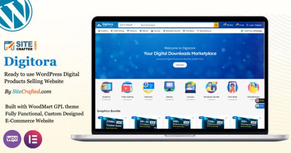 Digitora - Ready to use WordPress Website for Digital Products Selling - by SiteCrafted
