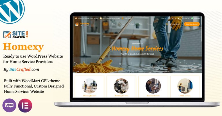 Homexy - Ready to use WordPress Website for Home Services - One Page - by SiteCrafted