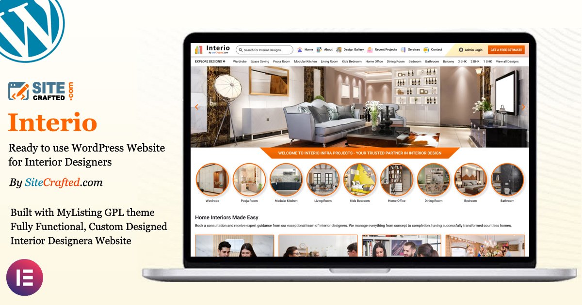 Interio - Ready to use WordPress Interior Website - by SiteCrafted