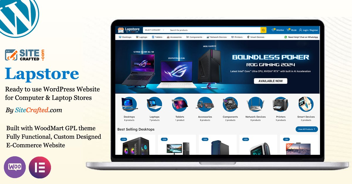 Lapstore - Ready to use WordPress Website for Computer & Laptops Stores - by SiteCrafted