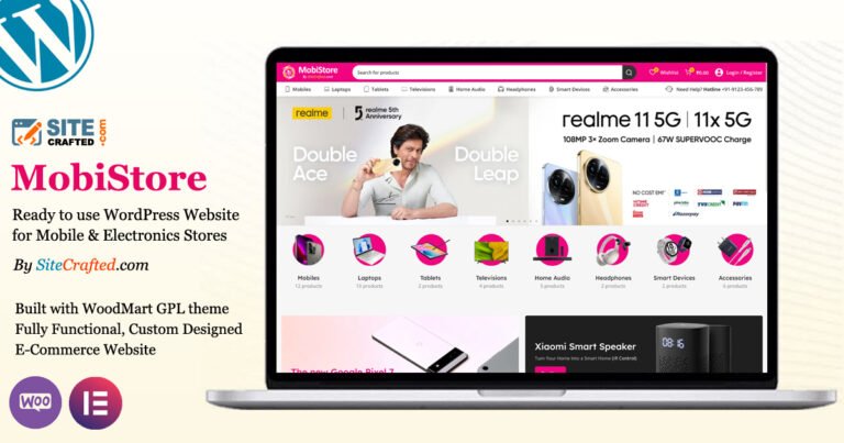 Mobistore - Ready to use WordPress Website for Mobile & Electronics Stores - by SiteCrafted