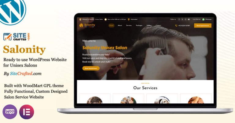 Salonity - Readymade WordPress Unisex Salon Website - SiteCrafted