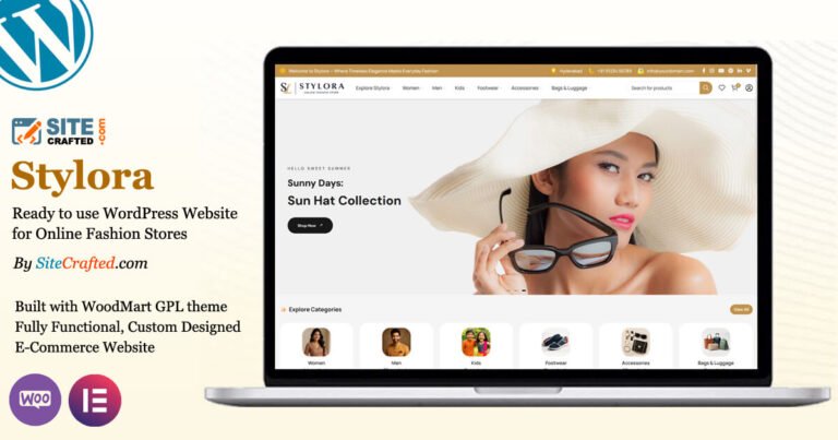 Stylora - Ready to use WordPress Website for Online Fashion Stores - by SiteCrafted