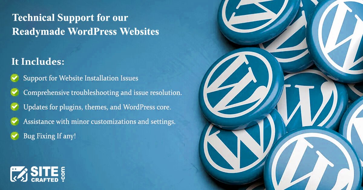 Technical Support for our Readymade Website